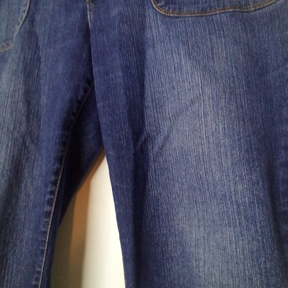 Gloria Vanderbilt Capri Jeans Women 16W Roll Cuff Hem Big Pockets Blue - Picture 6 of 13